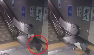 Clip sốc: 'Bẫy tử thần' nuốt chửng một phụ nữ ở ga tàu điện ngầm