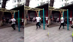 Thanh niên tập thể dục theo phong cách ‘bá đạo’