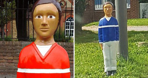 Cột mốc giao thông hình trẻ em chống phóng nhanh vượt ẩu