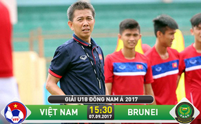 Trực tiếp U18 Việt Nam vs U18 Brunei