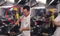 Sốt ruột vì đợi lâu, nam shipper lao vào bếp, tự nấu ăn cho khách