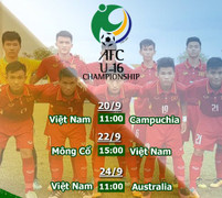 Lịch thi đấu U16 Châu Á 2018, Lịch trực tiếp U16 Việt Nam