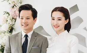 Đặng Thu Thảo áo dài trắng, e ấp trong lễ đính hôn với đại gia