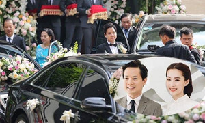 Đám cưới Đặng Thu Thảo: Chú rể dẫn đầu đoàn siêu xe đến rước dâu