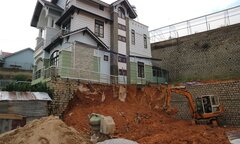 Sạt taluy công trình, một người bị vùi lấp ở Lâm Đồng