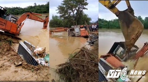 Vỡ đê ở Thanh Hóa: Tiết lộ thời khắc quyết định đưa máy múc hàng trăm triệu xuống hàn đê, cứu dân