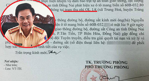 Giấy mời tài xế trả tiền lẻ qua BOT Biên Hòa lên làm việc do Thượng tá Võ Đình Thường ký có vấn đề?