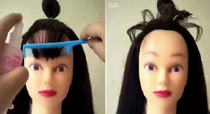 Cắt tóc mái cho búp bê và cái kết hài té ghế