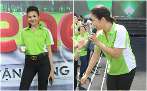 Mỹ Linh, Thanh Hằng hướng dẫn tập thể dục cho 10.000 phụ nữ ở phố đi bộ