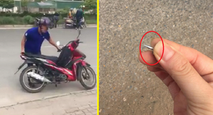 Gần 100 ô tô, xe máy dính đinh trên phố Thủ đô