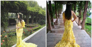 Sinh viên Trung Quốc kết váy từ 6.000 lá cây