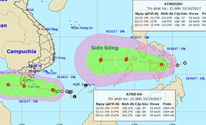 Chiều nay, bão theo áp thấp nhiệt đới vào Biển Đông