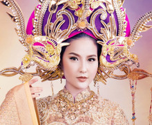 Trang phục dân tộc của Khánh Ngân lấy cảm hứng từ vẻ đẹp Nam Phương Hoàng hậu