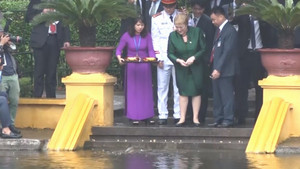 Chủ tịch nước Trần Đại Quang tiếp đón nữ Tổng thống Chile tại Hà Nội