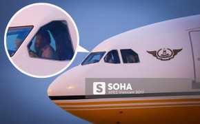 Quốc vương Brunei tự lái 'Cung điện bay' siêu sang A340-212 tới Việt Nam