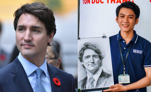 Bức tranh của nam sinh ĐH Tôn Đức Thắng được chuyển đến tận tay Thủ tướng Canada Justin Trudeau