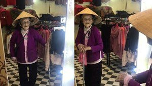 Clip hài hước: Bà cụ kinh ngạc vì có người y hệt mình trong gương