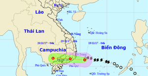 Bão số 14 suy yếu thành áp thấp nhiệt đới trước khi đổ bộ đất liền