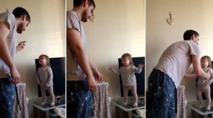 Bật cười trước màn 'đấu khẩu' giữa bố và cô bé 15 tháng tuổi