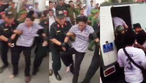 Video: Tài xế không chịu lái xe qua trạm BOT Cai Lậy bị CSCĐ bắt về đồn