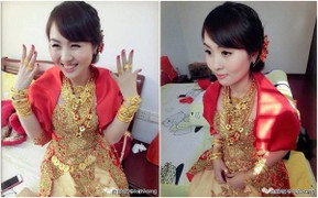 Những cô dâu khiến người khác ghen tỵ vì đeo vàng 'gãy cổ' trong ngày cưới