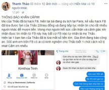 Mẹ ca sĩ Thanh Thảo bị hack Facebook, lừa fan 100 triệu đồng