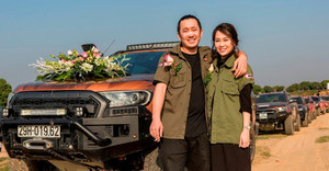 Chàng trai Hà thành rước dâu bằng 50 xe bán tải khiến dân mạng trầm trồ