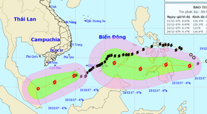 Bão Kai-tak suy yếu, bão Tembin tăng tốc tiến thẳng Biển Đông