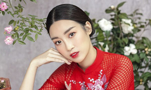 Đỗ Mỹ Linh duyên dáng trong tà áo dài cách tân ngày Tết
