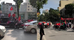 Clip: CĐV hừng hực khí thế, diễu hành cổ vũ U23 Việt Nam trước giờ G