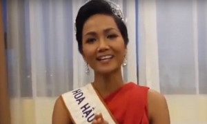 Hoa hậu Hoàn vũ Việt Nam H'Hen Niê chúc mừng chiến thắng của U23 Việt Nam