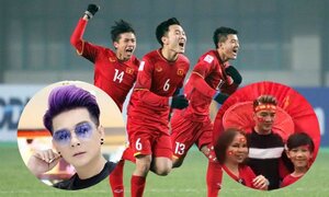 Mr. Đàm 'quẩy' tưng bừng, sao Việt đồng loạt đổi ảnh đại diện cổ vũ U23 Việt Nam