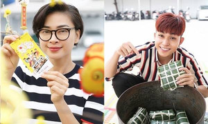 Ngô Thanh Vân cùng Jun Phạm tự tay gói bánh chưng tặng người nghèo đón Tết