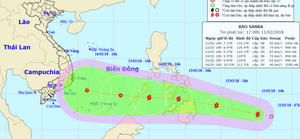 Xuất hiện bão Sanba gần Biển Đông
