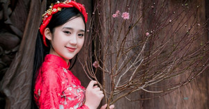 Nữ sinh duyên dáng của ĐH Văn hóa Nghệ thuật Quân đội rạng rỡ trong áo dài đón Tết