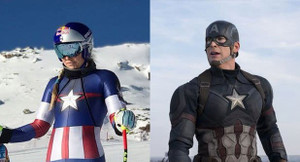 VĐV Mỹ hóa trang thành Captain America thi trượt tuyết ở Thế vận hội mùa đông