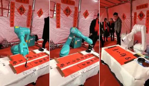 Tròn mắt xem clip robot viết thư pháp điêu luyện như ông đồ