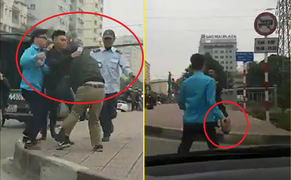 Bỏ chạy sau va chạm, tài xế xe tải bị nhân viên xe buýt cầm gạch đuổi đánh