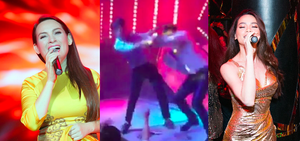 Phi Nhung, Duy Mạnh, Hà Hồ hoảng hốt khi bị khán giả lao lên sân khấu tấn công