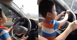 Mẹ khoe clip con trai 3 tuổi lái ô tô, bị dân mạng 'ném đá'