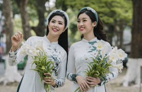 Hoa hậu Đỗ Mỹ Linh thành 'nàng thơ' trong bộ sưu tập áo dài mới của Ngọc Hân