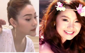 Minh Hằng lộ cằm nhọn lệch hẳn về một bên khiến fan hốt hoảng