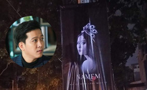 Khu vực xung quanh quán ăn của Trường Giang xuất hiện nhiều poster hình Nam Em