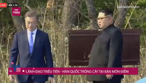 VIDEO Trực tiếp: Lãnh đạo Hàn - Triều trồng cây tại Bàn Môn Điếm