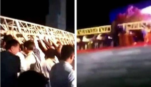 Clip: Giàn treo đèn sân khấu đổ sập, đè chết nhạc công đang biểu diễn