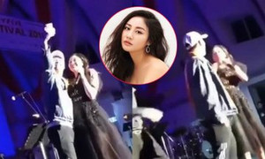 Văn Mai Hương bị nam thanh niên cưỡng hôn trên sân khấu ở Nhật