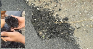 Đường cả trăm tỷ đồng, trẻ con dùng tay không bẻ vỡ vụn bê tông