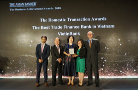 VietinBank nhận 'cú đúp' giải thưởng uy tín từ The Asian Banker