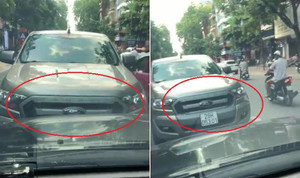 Clip: Ô tô bán tải đi ngược chiều, lì lợm đấu đầu xe đi đúng luật trên phố Hà Nội
