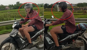 Thanh niên Tây đi xe máy trên cao tốc Nội Bài - Lào Cai, cười toe khi bị quay clip